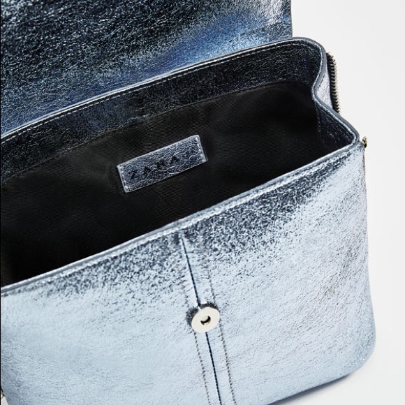 Zara metallic backpack with flap - Picture 4 of 5